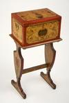 Appraisal: HUMIDOR - th c painted wooden humidor with porcelain lined