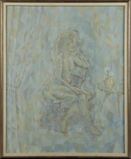 Appraisal: Ruth Carvin Seated Nude th c oil on canvas Ruth