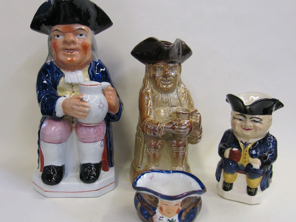 Appraisal: Three toby jugs and a bowl to include a saltglazed