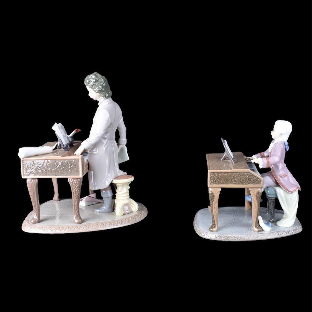 Appraisal: Two Lladro Figurines Lladro Young Beethoven and Young Mozart porcelain