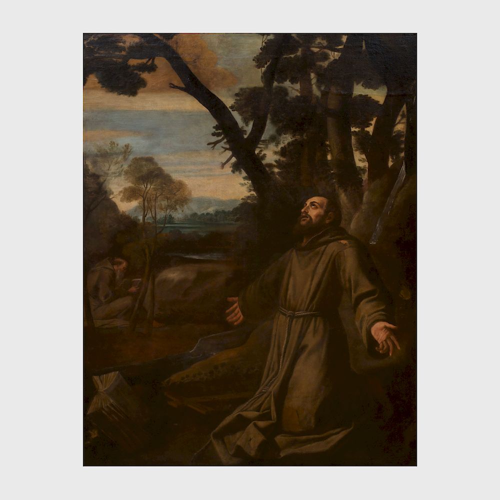 Appraisal: Central Italian School St Francis and Brother Leo in Meditation