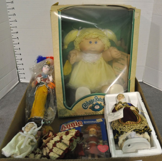 Appraisal: Bx DollsIncluding Cabbage Patch Kid in original box and porcelain