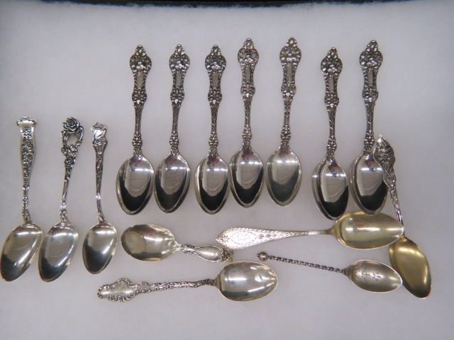 Appraisal: pcs of Sterling Silver Flatware orange blossom teaspoons mixed spoons