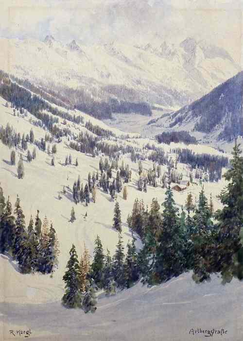 Appraisal: Rudolph Kargl - - Watercolour - Arlbergstrasse'' - Alpine landscape