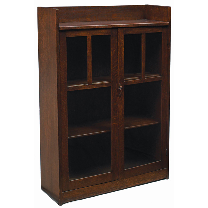 Appraisal: Limbert bookcase low two-door form with original copper hardware good