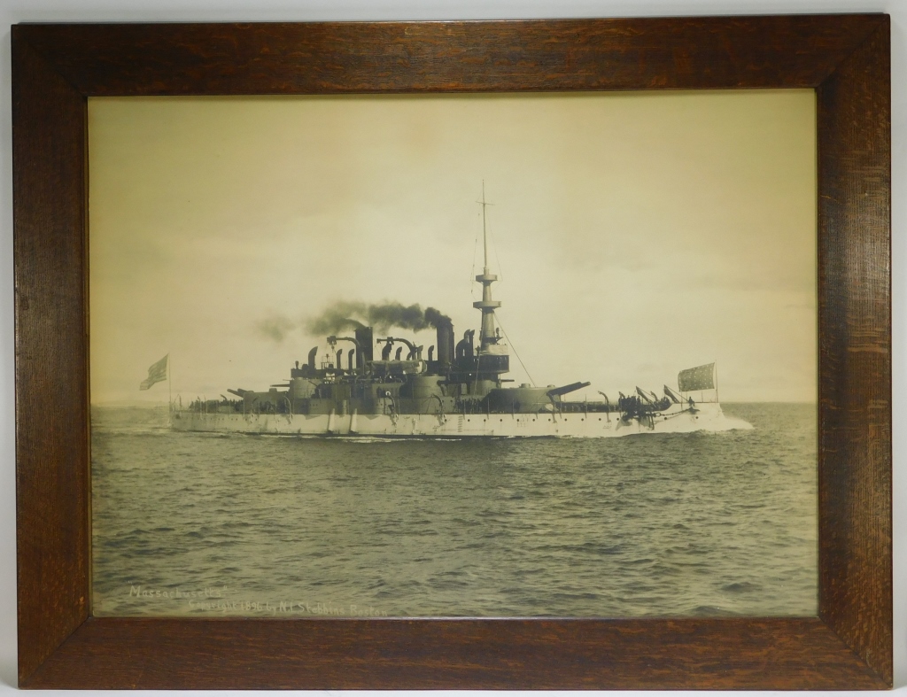 Appraisal: LG NATHANIEL STEBBINS MARITIME STEAMSHIP PHOTO Massachusetts - Monumental photograph