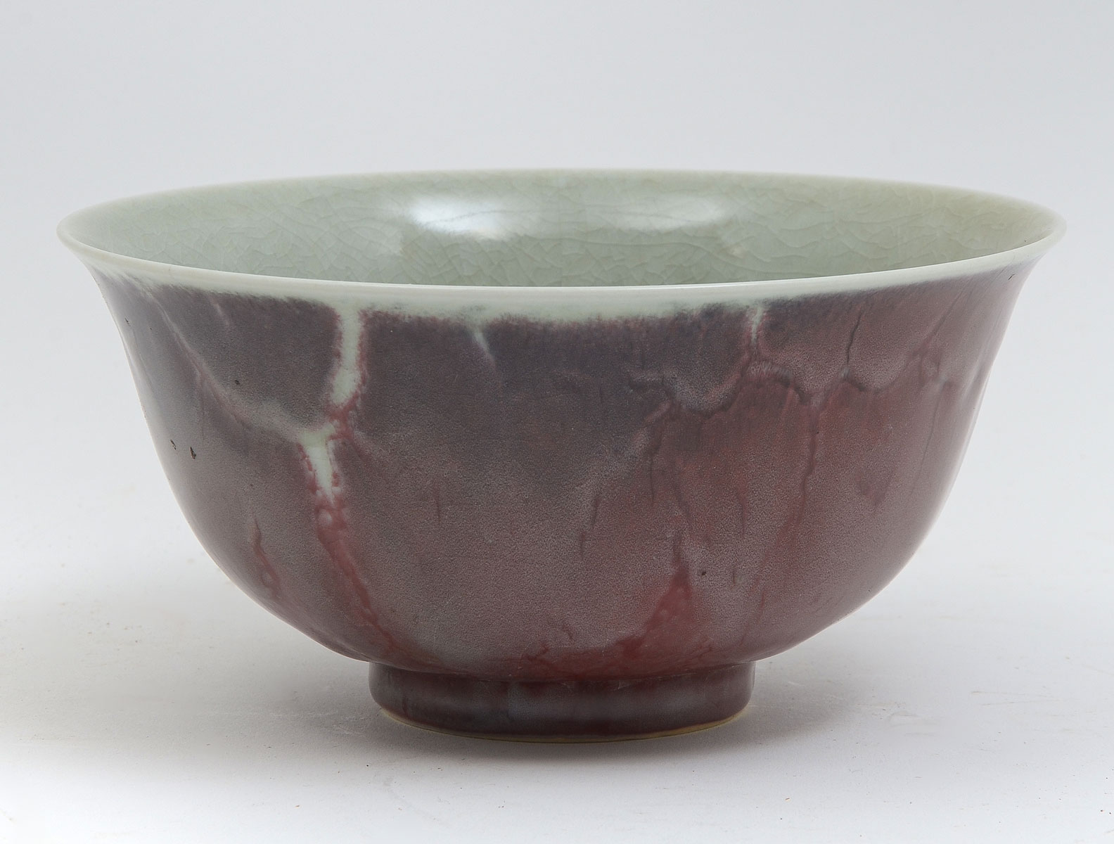 Appraisal: CHINESE RED GLAZE BOWL Chinese Qing dynasty porcelain bowl having