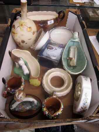 Appraisal: Tray to include Vases Hornsea Animals Aynsley Clocks etc