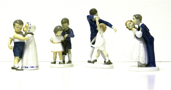 Appraisal: Four Bing and Grondahl figures of childhood sweethearts boy helping