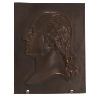 Appraisal: Bronze plaque of Washington Henry Bonnard Foundry Bronze plaque of