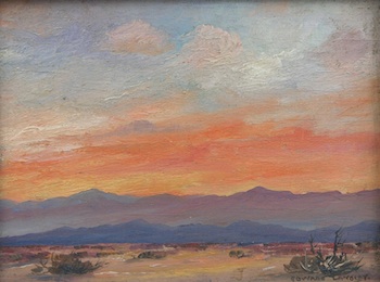 Appraisal: Edward Marion Langley American - Untitled Western landscape at sunset