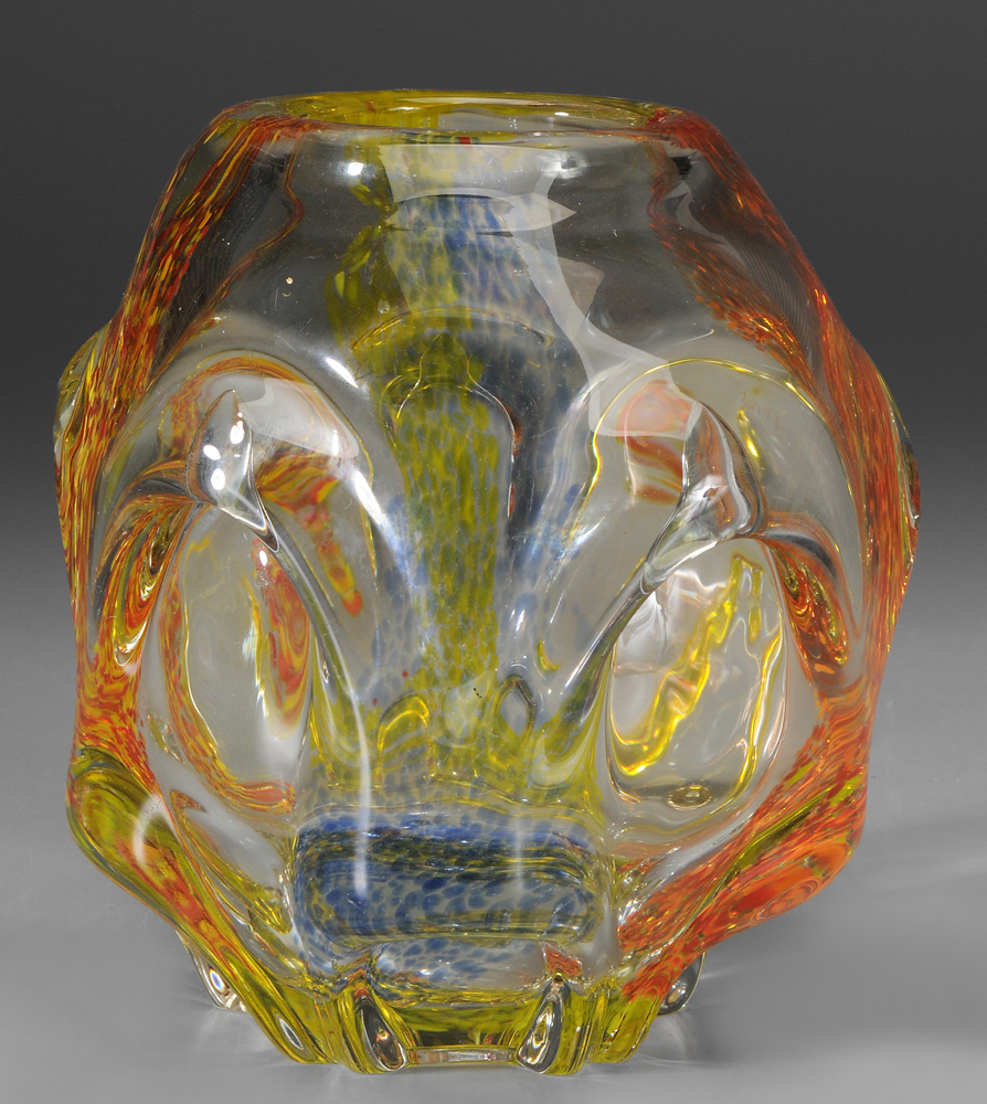 Appraisal: Andr Thuret Art Glass Vase French - clear glass with