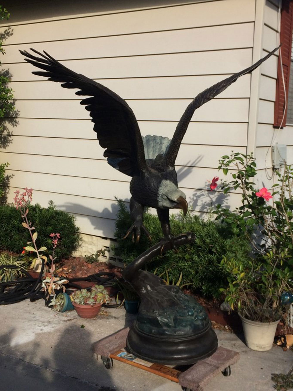 Appraisal: HUGE COLD PAINTED BRONZE BALD EAGLE SCULPTURE AFTER MOIGNIEZ ''