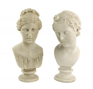 Appraisal: A PAIR OF ITALIAN CAST MARBLE BUSTS One bust depicting