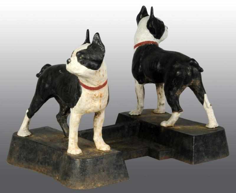 Appraisal: Cast Iron Standing Boston Terrier Foot Scraper Description Hubley catalog