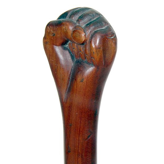 Appraisal: Clenched Fist Folk Cane Early th Century- A one-piece carved