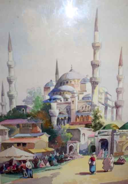 Appraisal: TH CENTURY TURKISH SCHOOL'Mosque Sultan Ahmed' indistinctly inscribed and signed