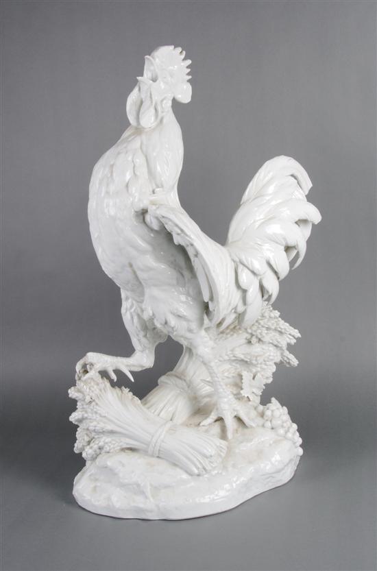 Appraisal: A Capodimonte Blanc de Chine Model of a Rooster Height