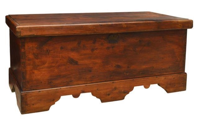 Appraisal: Large Spanish storage trunk th c likely cedar having hinged