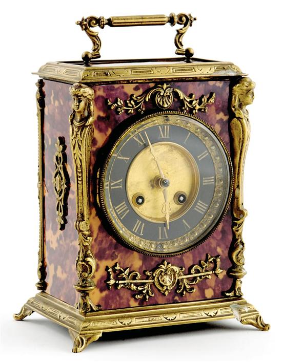 Appraisal: Large French carriage clock case with ormolu mounts bail handle