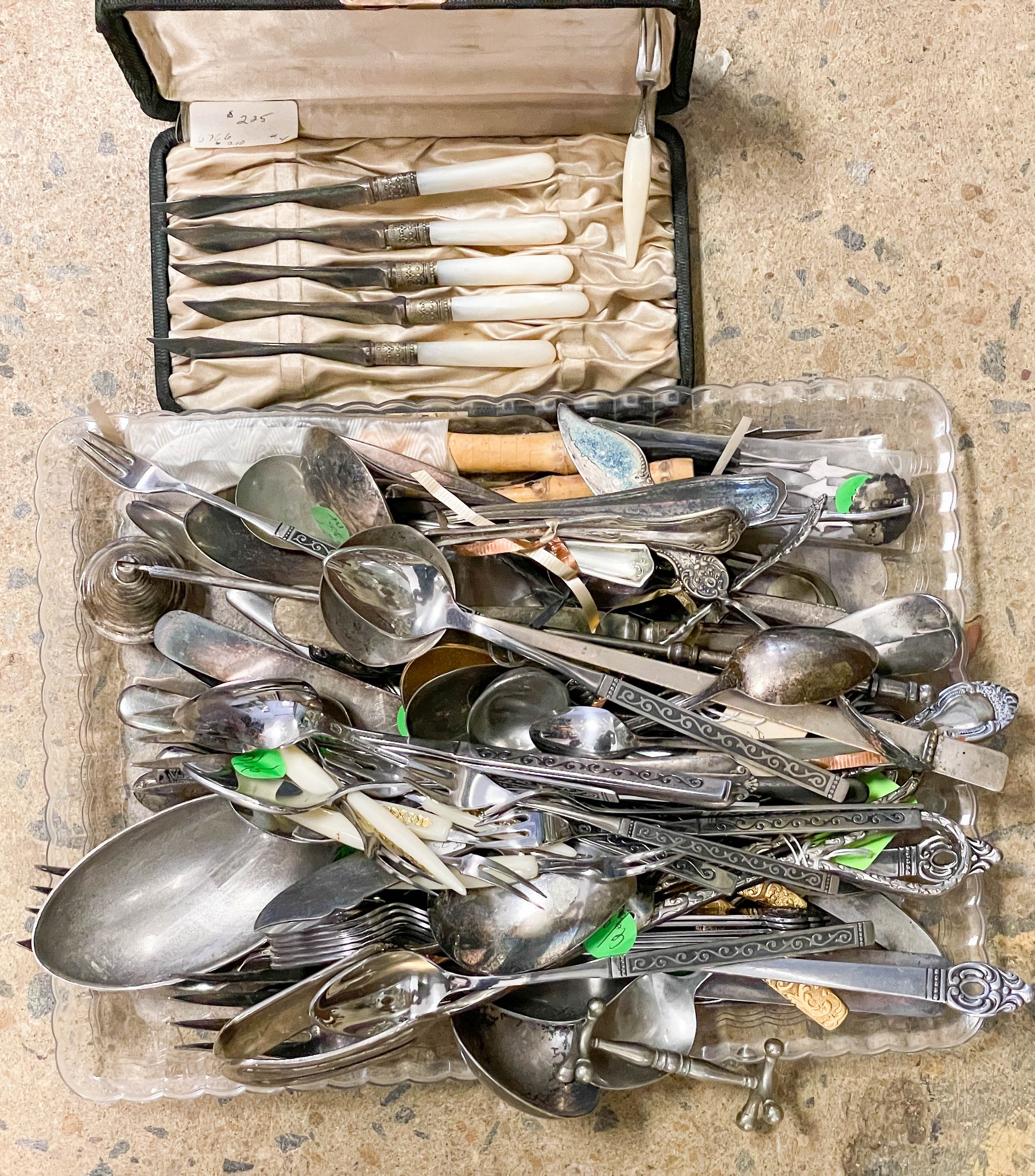 Appraisal: Large lot of assorted silver plate stainless steel flatware