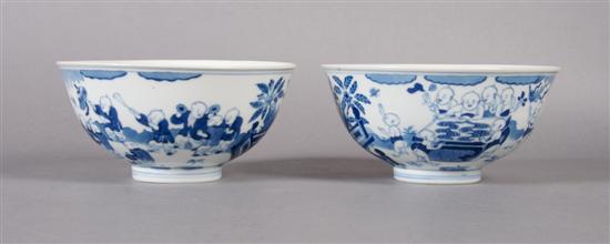 Appraisal: A Pair of Chinese Underglaze Blue Bowls Width inches