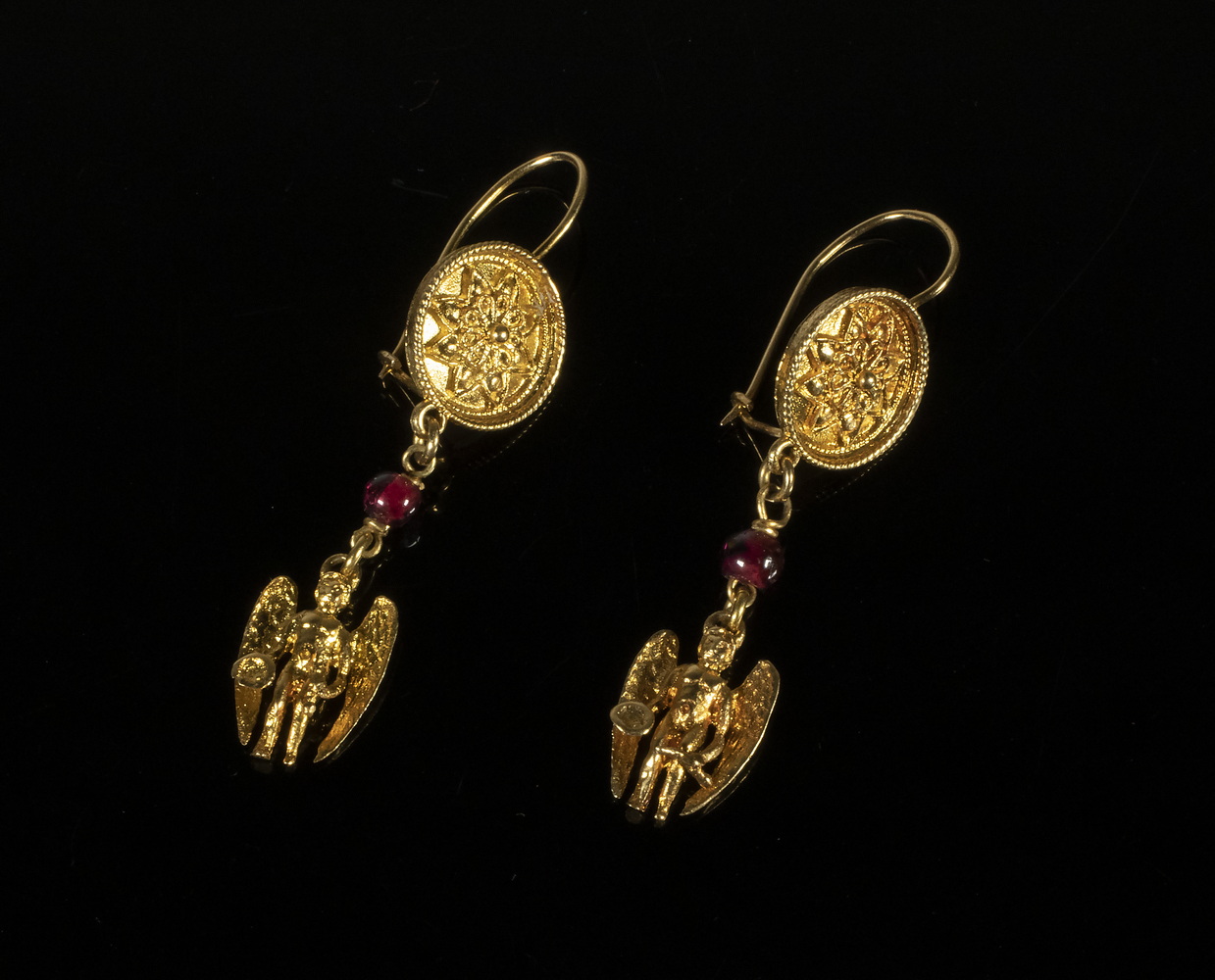 Appraisal: PR GOLD DROP EARRINGS Pair of K Yellow Gold French