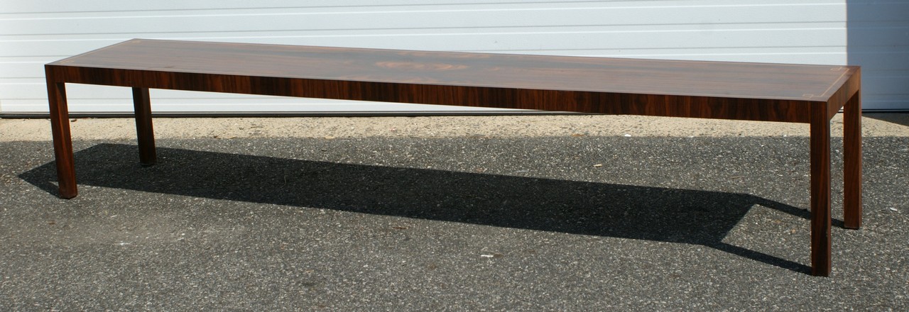 Appraisal: Custom made rosewood veneered mid century design long table with