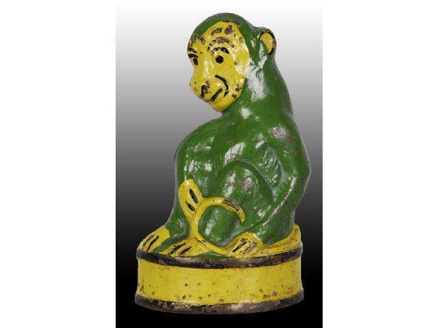 Appraisal: Monkey on Barrel Cast Iron Doorstop Description Signed No Taylor