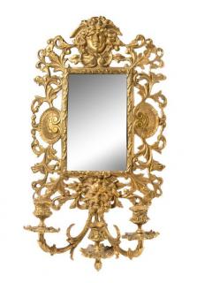 Appraisal: A Neoclassical Gilt Bronze Girandole Mirror Height inches A Neoclassical