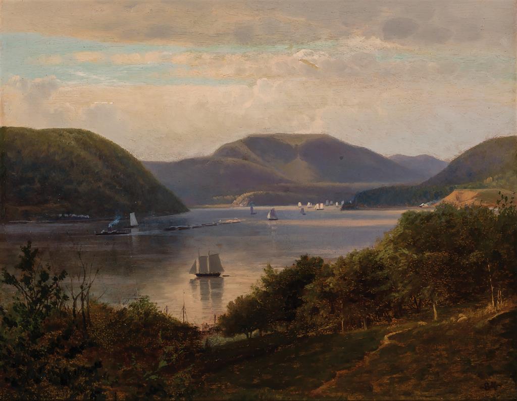 Appraisal: DAVID JOHNSON Attributed American - View Near West Point oil