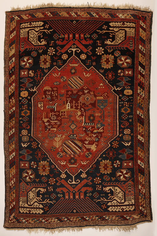 Appraisal: A Caucasian Kuba woolen rug mat A Caucasian Kuba woolen