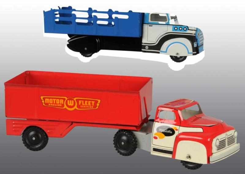 Appraisal: Lot of Pressed Steel Wyandotte Truck Toys Description American Includes