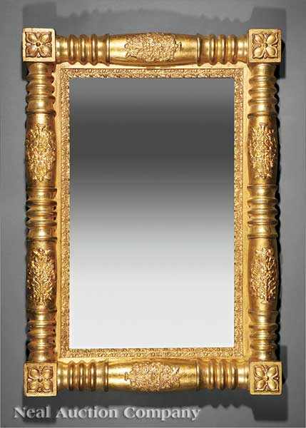 Appraisal: An American Late Classical Carved and Gilded Mirror th c