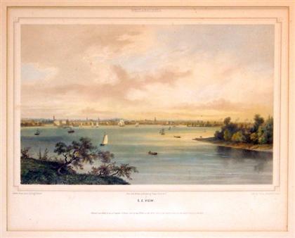 Appraisal: pieces Hand-Colored Lithographs Kollner Aug after Philadelphia Fairmount Water-Works Philadelphia