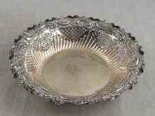 Appraisal: A silver embossed and pierced bon bon dish Sheffield Approx