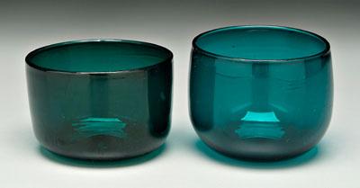 Appraisal: Two early glass bowls one cylindrical with broken pontil dark