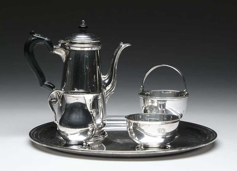 Appraisal: FIVE PIECE STERLING TEA SET BY TIFFANY CO Set consists