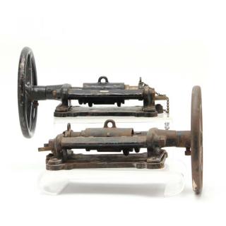 Appraisal: Two Pharmacy Suppository Machines circa painted cast iron construction Wheel