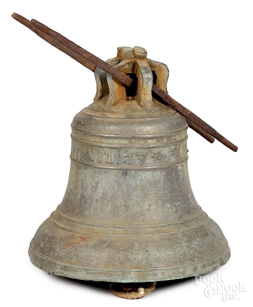 Appraisal: Philadelphia bronze bell Philadelphia bronze bell th c inscribed T