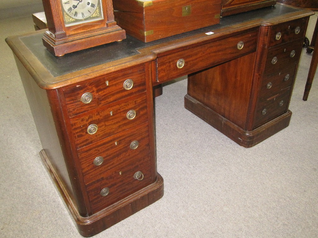 Appraisal: Mahogany twin pedestal writing desk