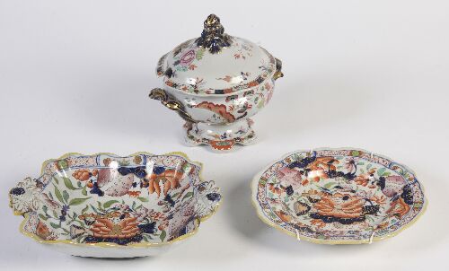 Appraisal: A Masons style Imari palette part fruit service comprising six