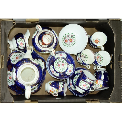 Appraisal: A Staffordshire Gaudy Welsh bone china tea service mid th