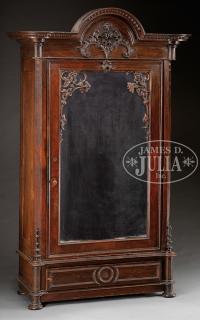 Appraisal: ROCOCO REVIVAL ROSEWOOD ARMOIRE Mid th century The deeply molded