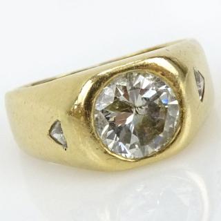 Appraisal: Man's Vintage Approx Carat Old European Cut Diamond and Karat