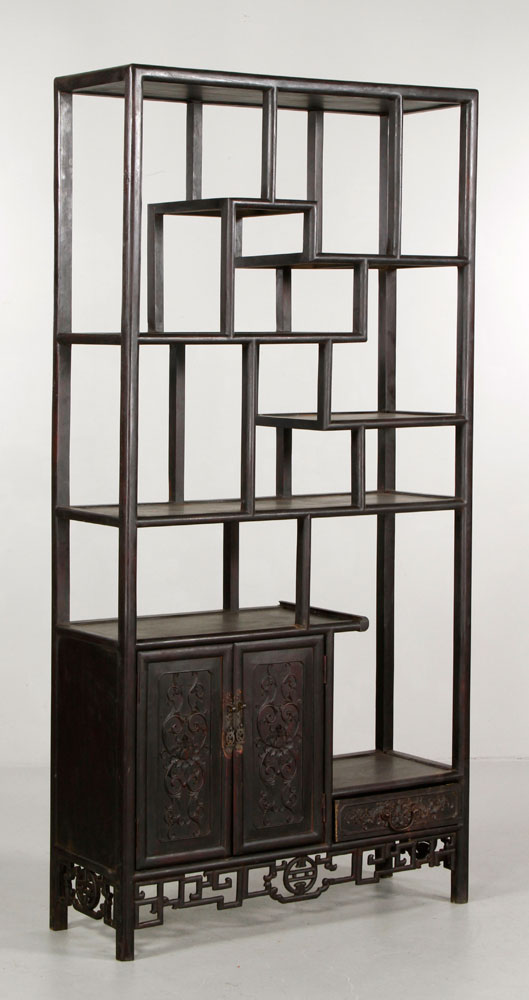 Appraisal: - Chinese Large Zitan Show Case Large Zitan show case