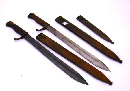 Appraisal: Lot consists of German M heavy steel bladed bayonets bayonet