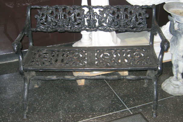 Appraisal: CLASSICAL STYLE CAST IRON GARDEN BENCH Having a wide horizontal