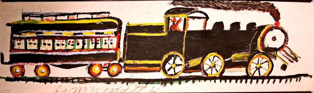 Appraisal: Outsider Art Jimmy Lee Sudduth Passenger Train Sudduth Jimmy Lee