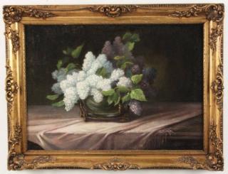 Appraisal: SIGNED OIL ON CANVAS FLORAL STILLIFE FRAMED OIL ON CANVAS